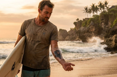 swiming woth tattoo in bali