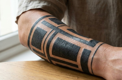 blackwork tattoo on hand